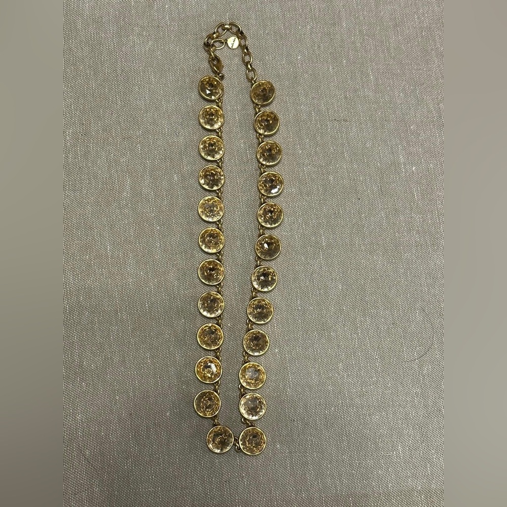 Vintage Stella and Dot gold stone necklace